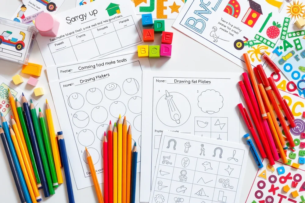 easy kindergarten drawing worksheets — Easy Kindergarten Drawing Worksheets (the finished result)